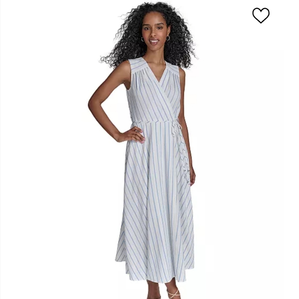 Calvin Klein Women's Striped Gray Dress